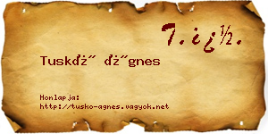 Tuskó Ágnes névjegykártya
